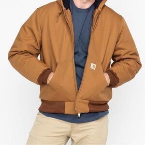 Carhartt CTSJ140 Brown Quilted Flannel-Lined Duck Active Jacket